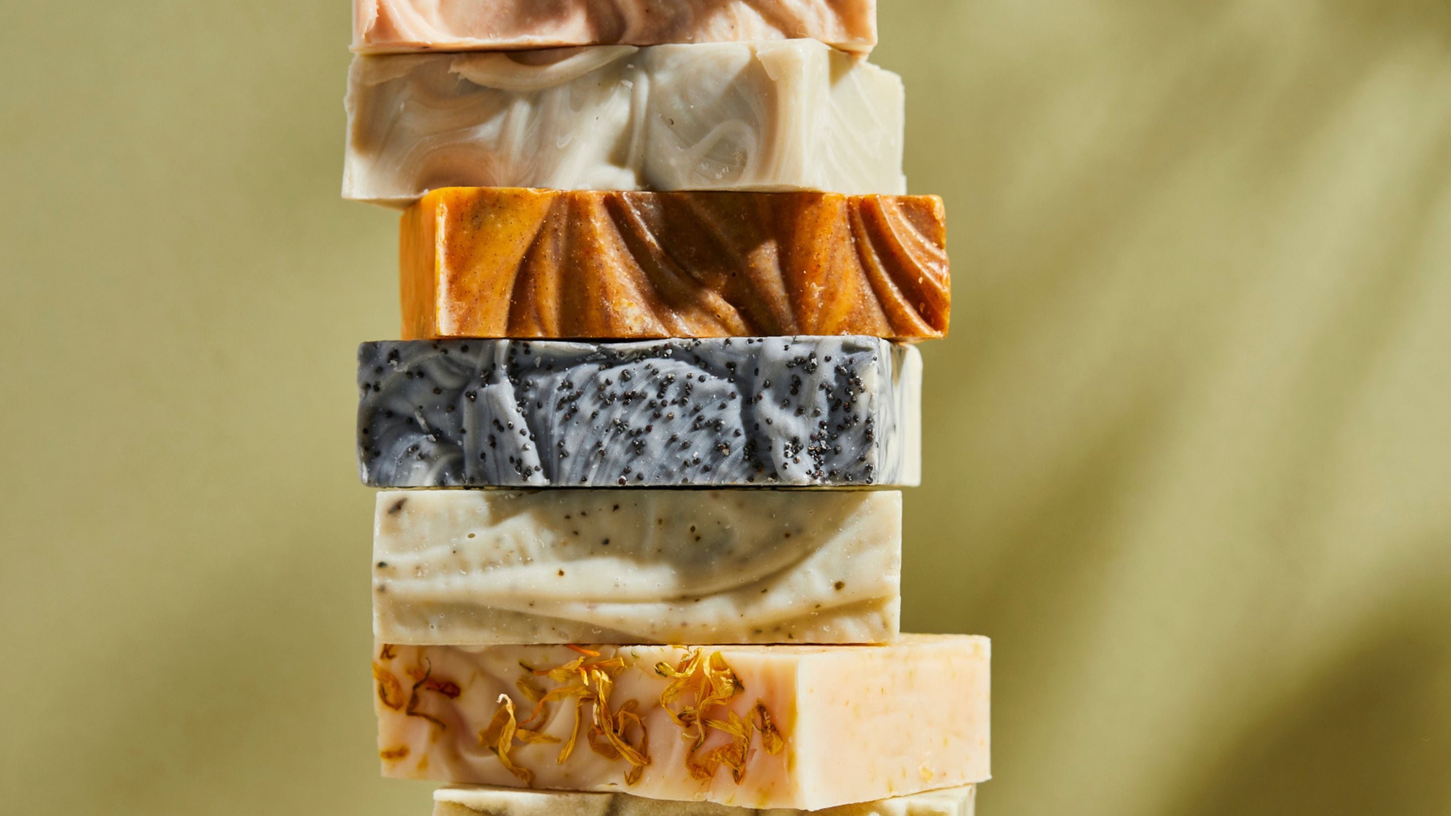 Natural bath and body care soap stack