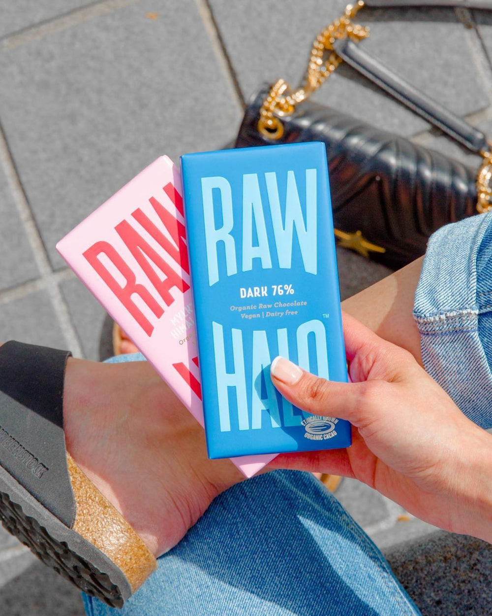 Raw Halo chocolate in hands