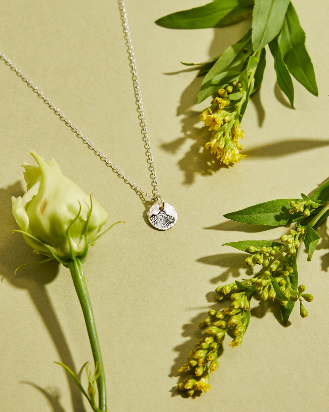 echinacea wildflower pendant necklace