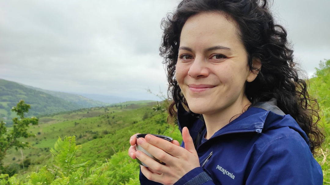 Stunning places to walk in South Wales, Alice with tea on mountainside