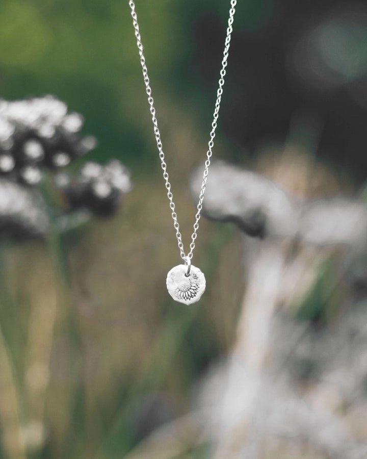 Sunflower silver necklace