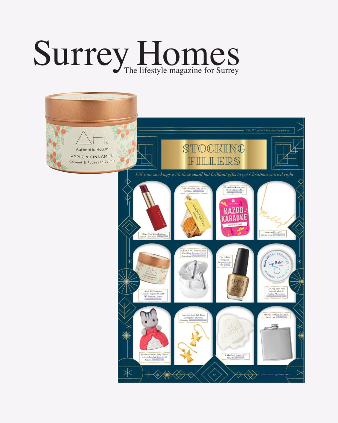 Featured in the Surrey Homes Stocking Fillers Gift Guide