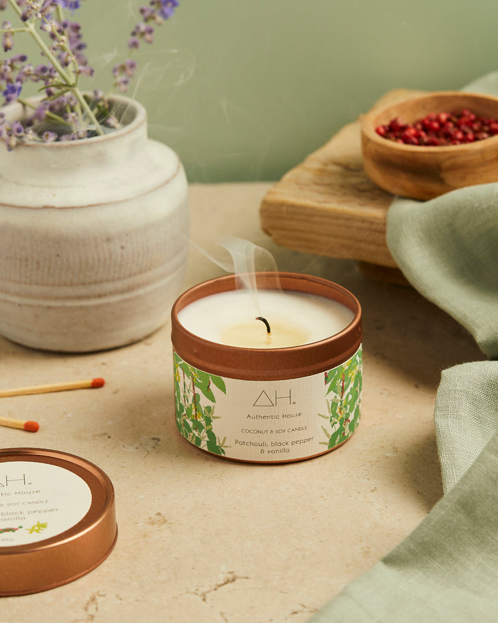 Smoky patchouli coconut soy candle