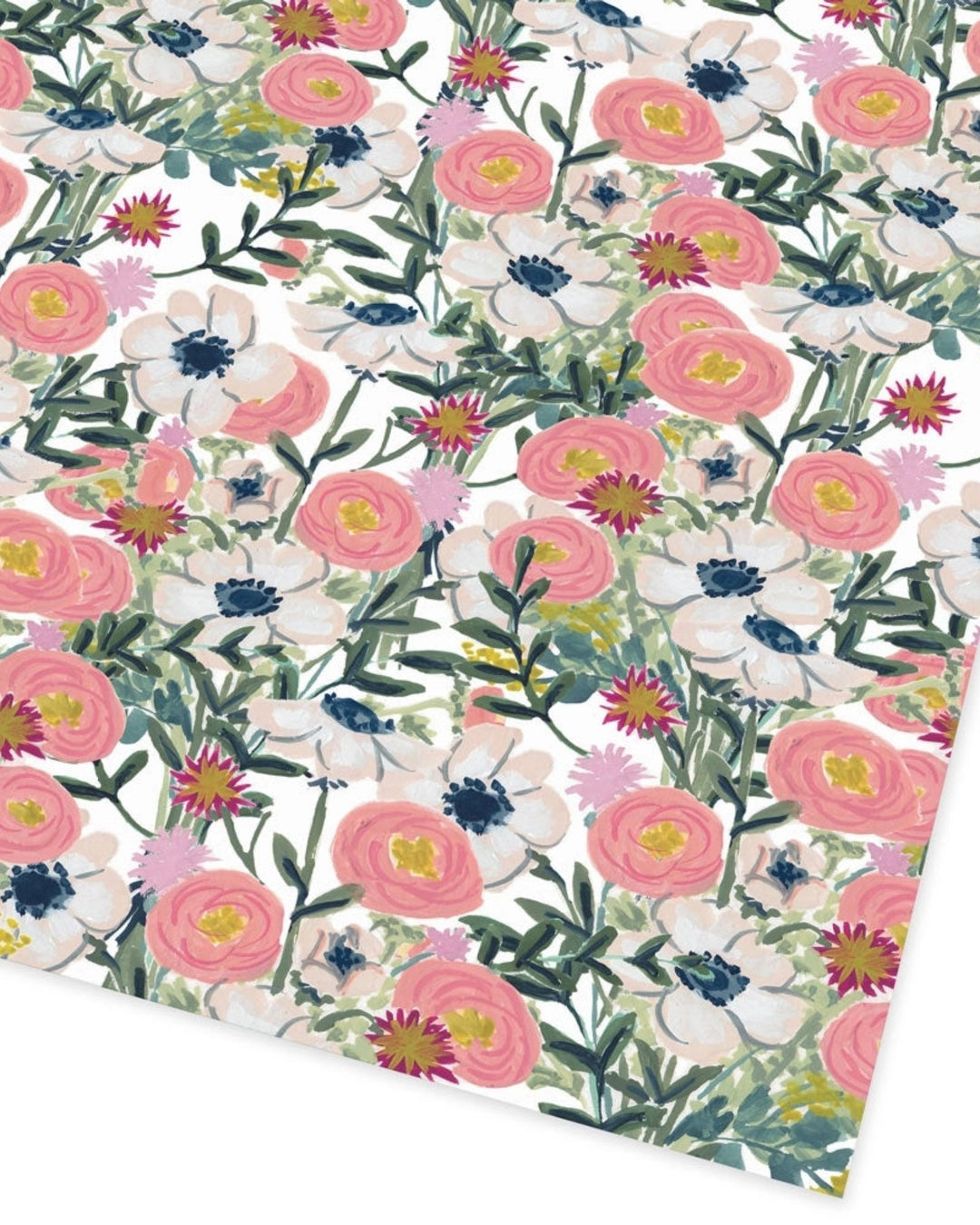 Floral recycled paper gift wrap
