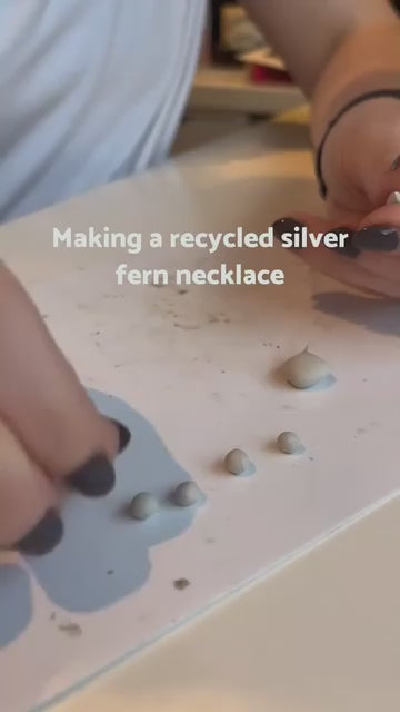 Making our recycled silver necklaces