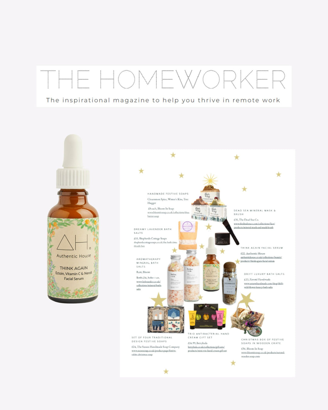 Think Again Facial Serum Featured in The Homeworker