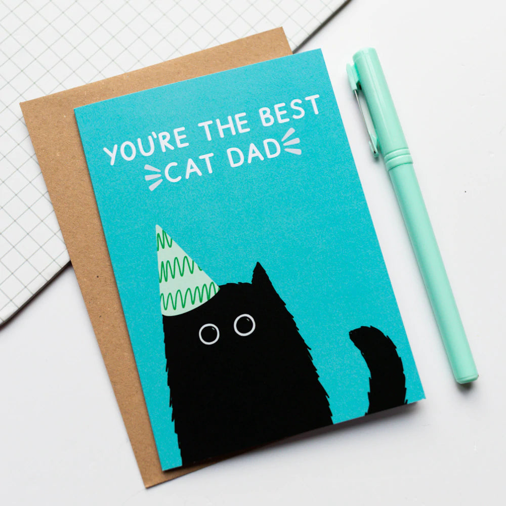 'Best cat dad' greetings card