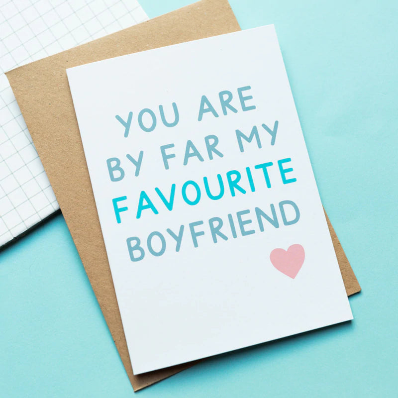 'Favourite boyfriend' greetings card